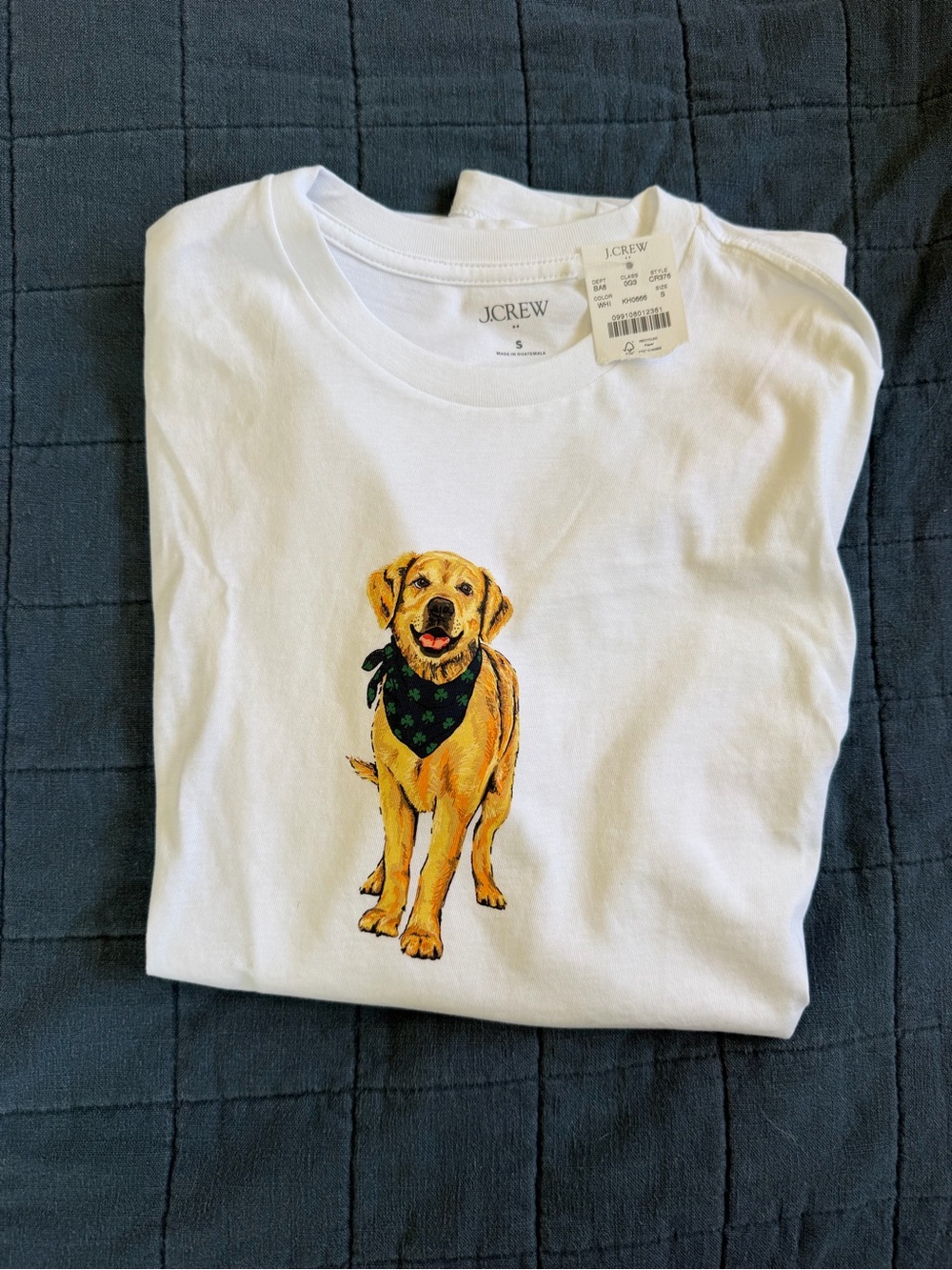 NWT J Crew Dog Lucky Bandana Graphic T-Shirt